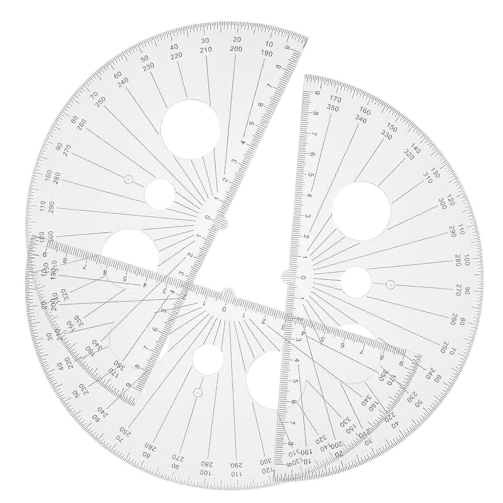 Protractor Tool Plastic Ruler for Multifunction Measuring 9Pcs Set