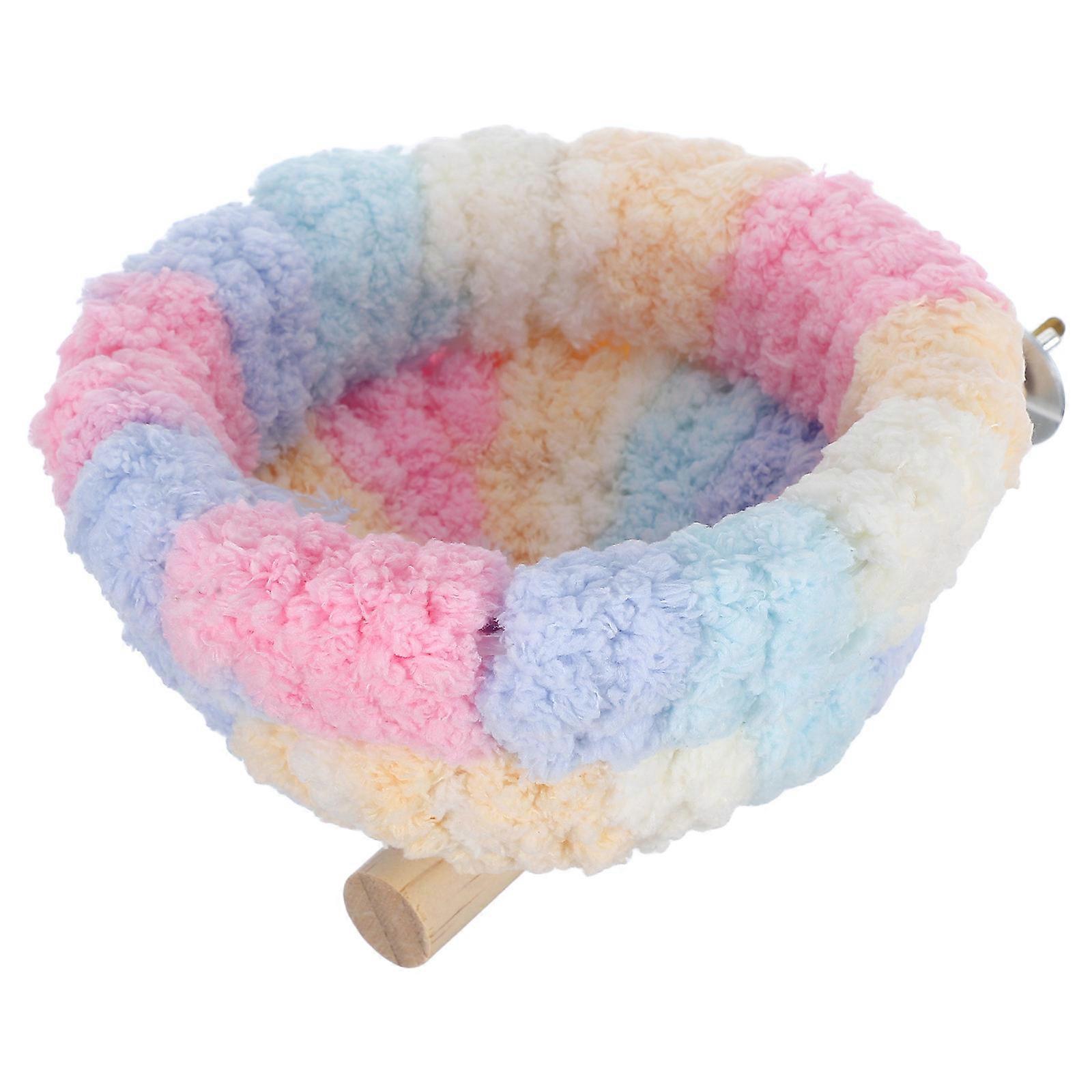 Parrot Perch Stand with Nest for Bird Warm Cotton and Wood