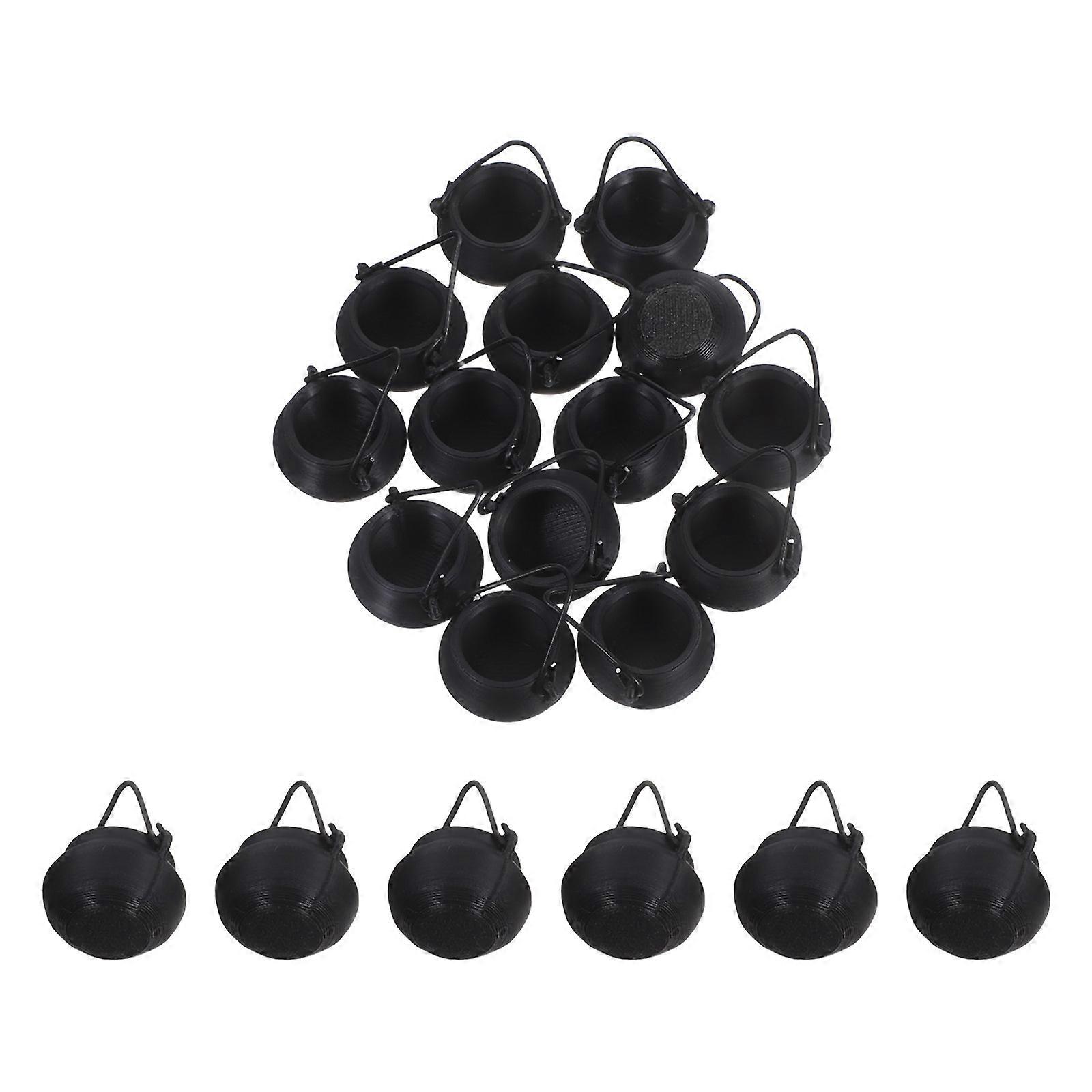Mini Halloween Cauldron Plastic Pot Decorations for Party Use 20Pcs