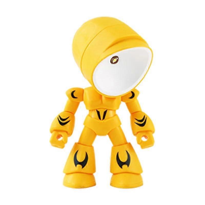 Robot Table Lamp with Fully Posable Design, Cordless Rechargeable EyeFriendly LED Light, Yellow
