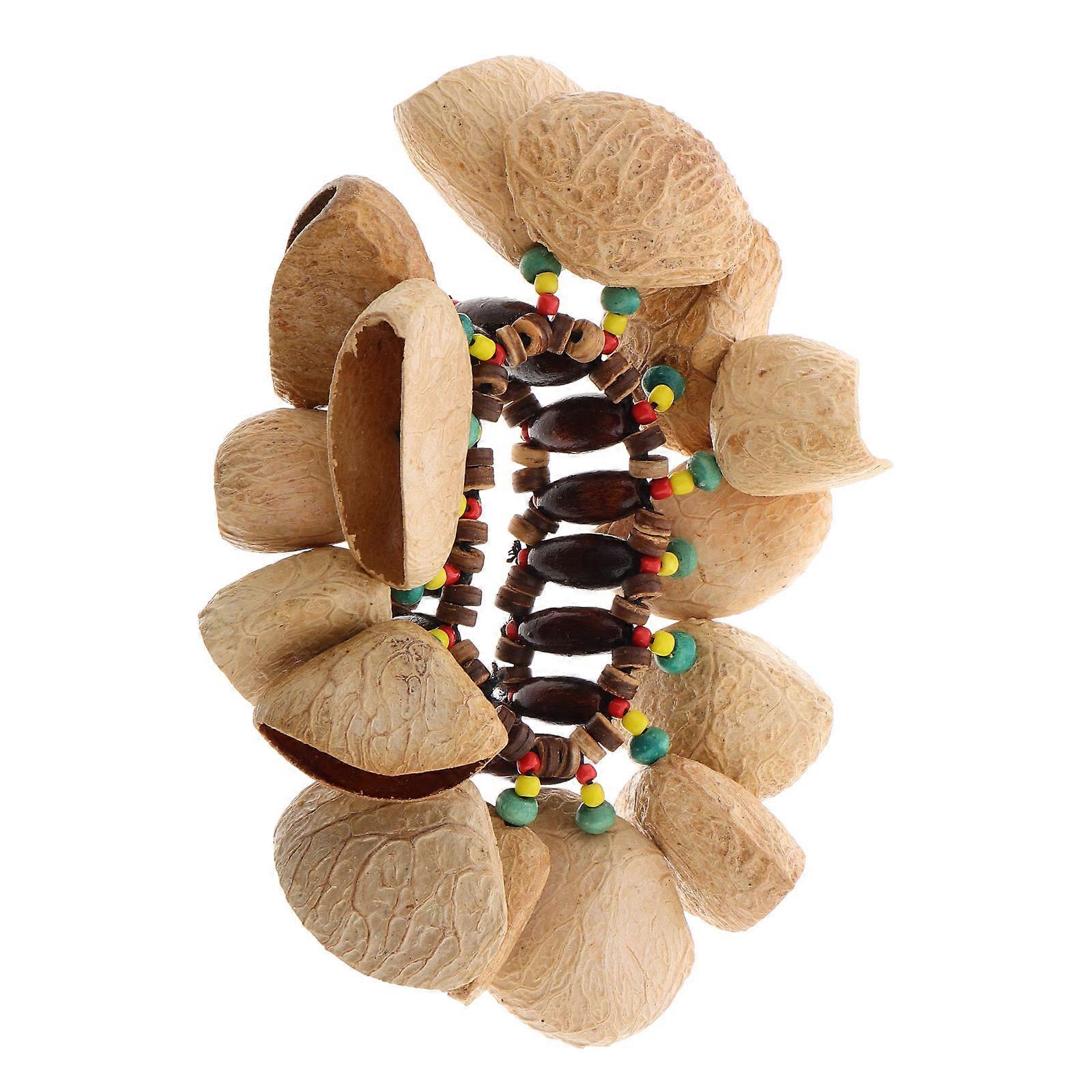 African Nut Shell Hand Bell Bracelet for Musical Instrument Performance