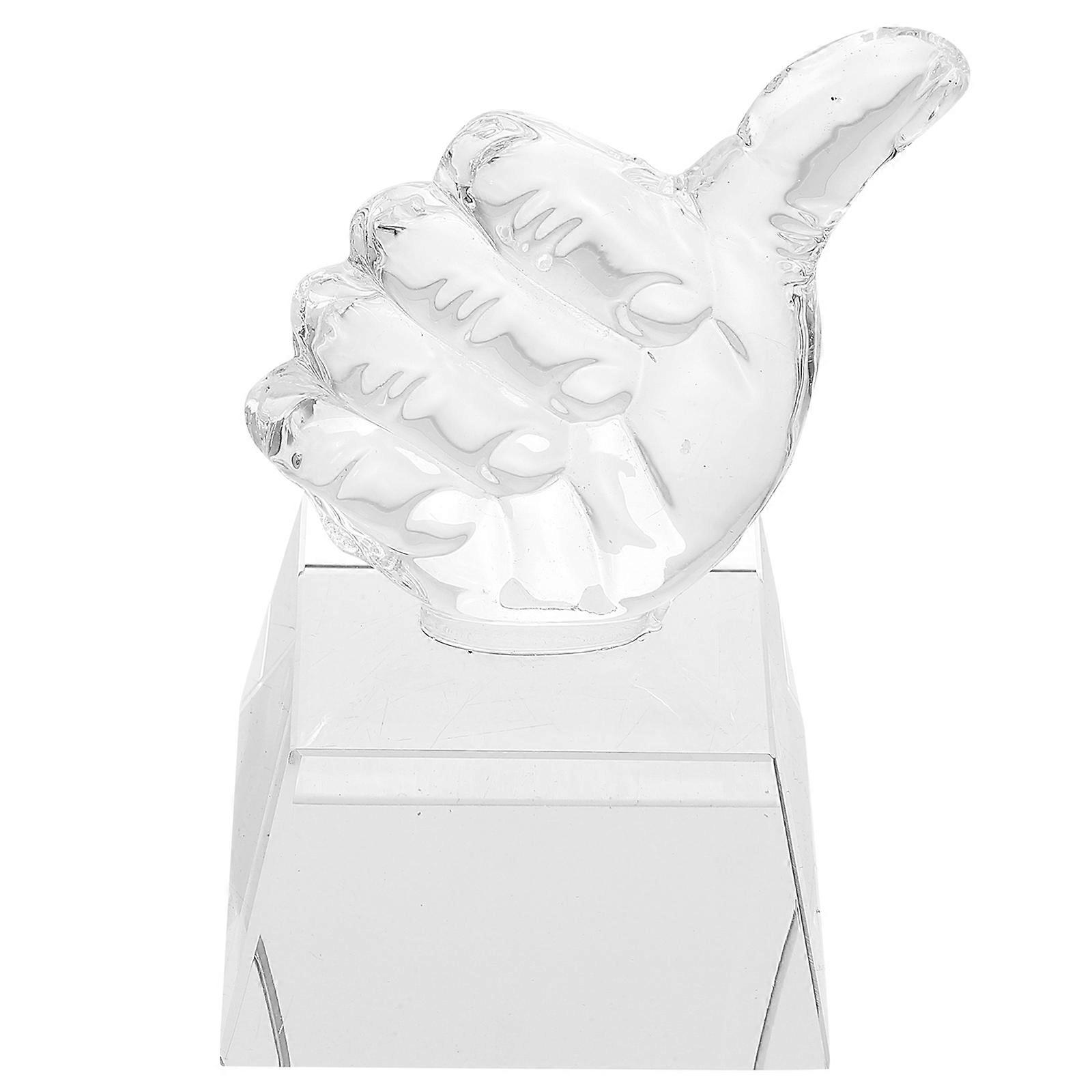 Creative Trophy Decor Crystal Thumb Shaped Trophy Model for Decor 3Pcs