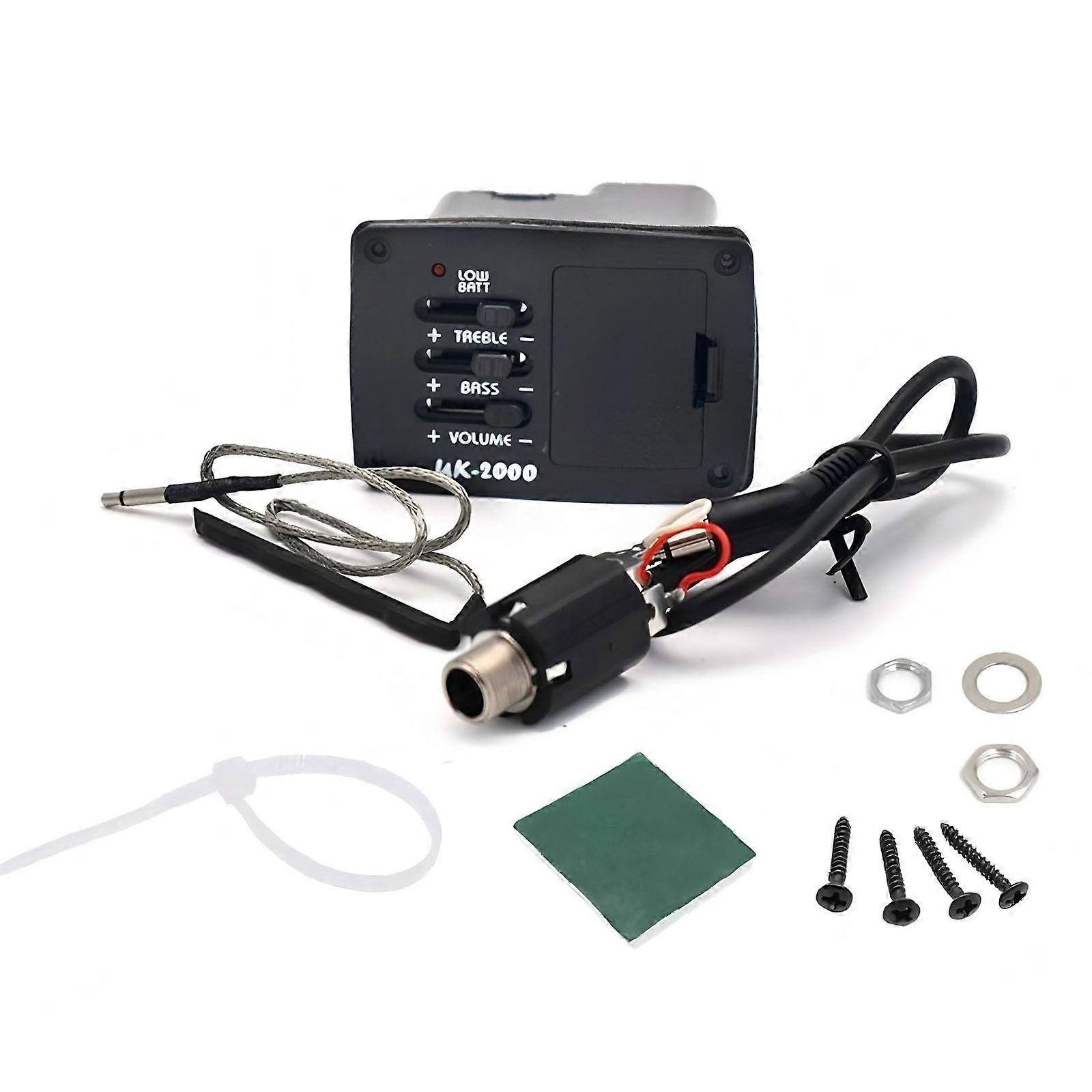 Multifunctional 2 Band Equalizer Plastic Texture Suitable for String Instruments Treble Bass Control Accessory Package Multicolor