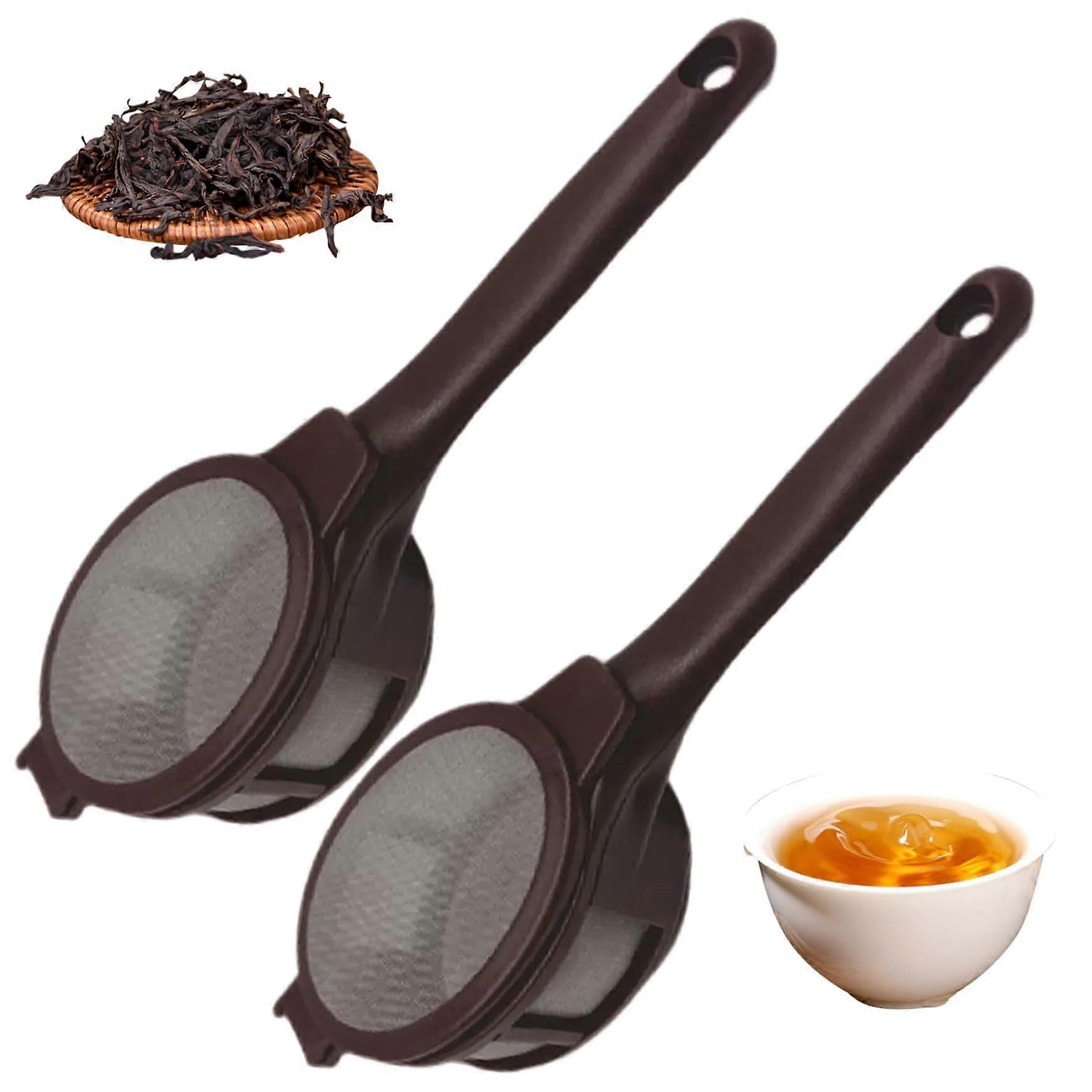 2PCS Reusable Fine Mesh Tea Infuser with Easy Handle for Loose Leaf Tea Coffee and Herbs