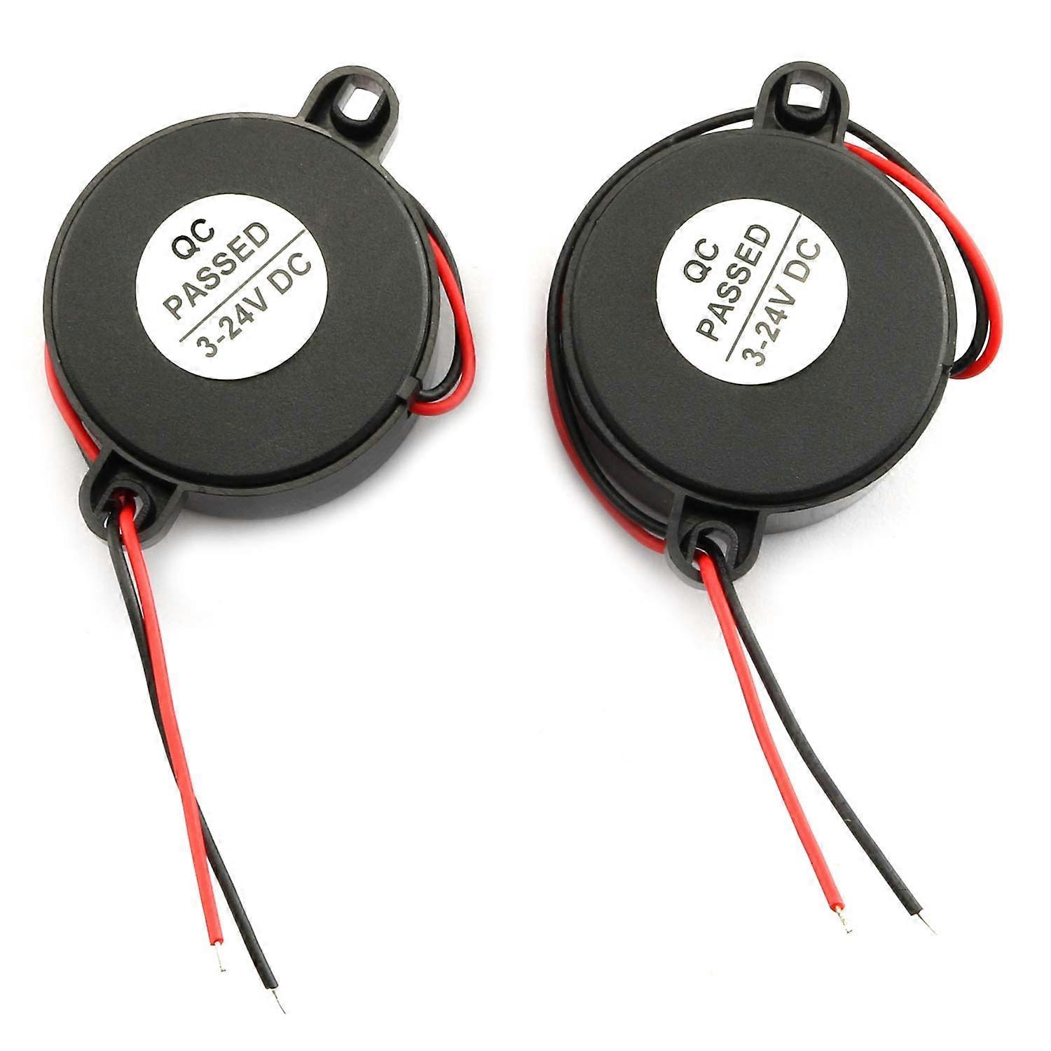 2Pack DC 324V Active Piezo Buzzer 85dB Intermittent Alarm for Car Clear Audible Warning Black