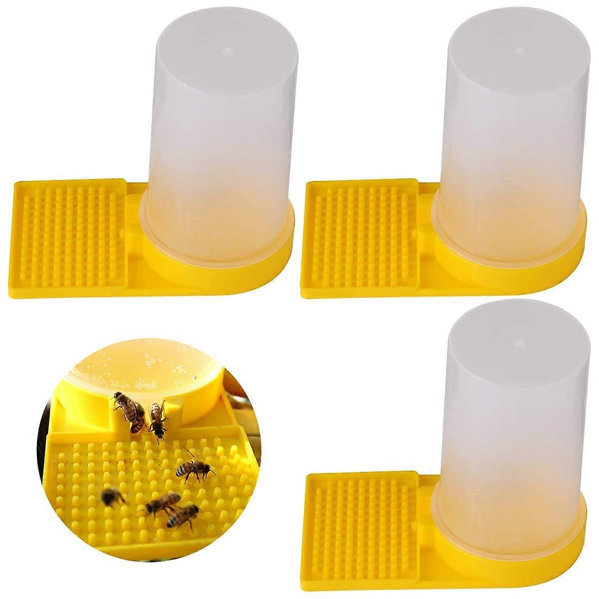 Bee Feeder 3pcs Plastic Bee Water Feeder Transparent Beekeeping Dispenser Easy Access Quick Install