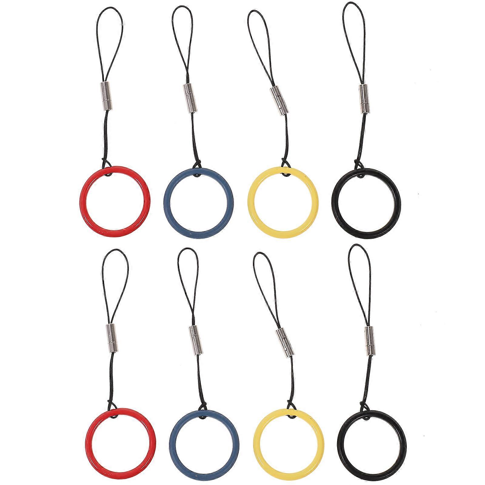Metal Phone Lanyard Ring Short Strap for Hanging Use 8Pcs Assorted