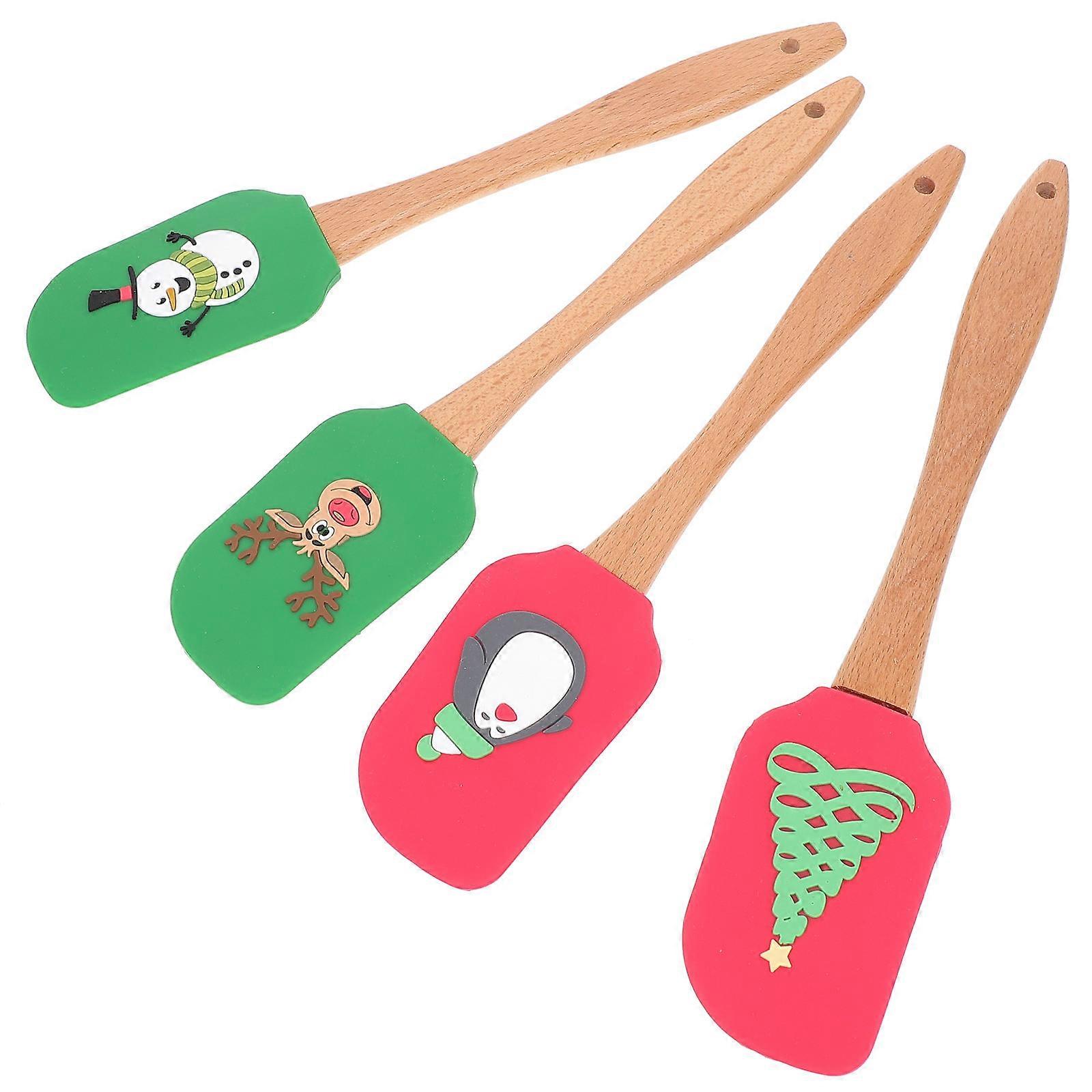 Assorted Color Silicone Cream Spatula Tool for Baking Use 4Pcs