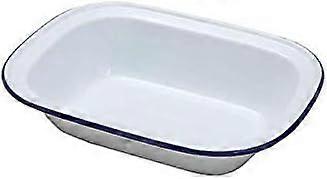 18cm Round Enamel Pie Dish Oven Safe Chip Resistant Easy Clean Baking Pan