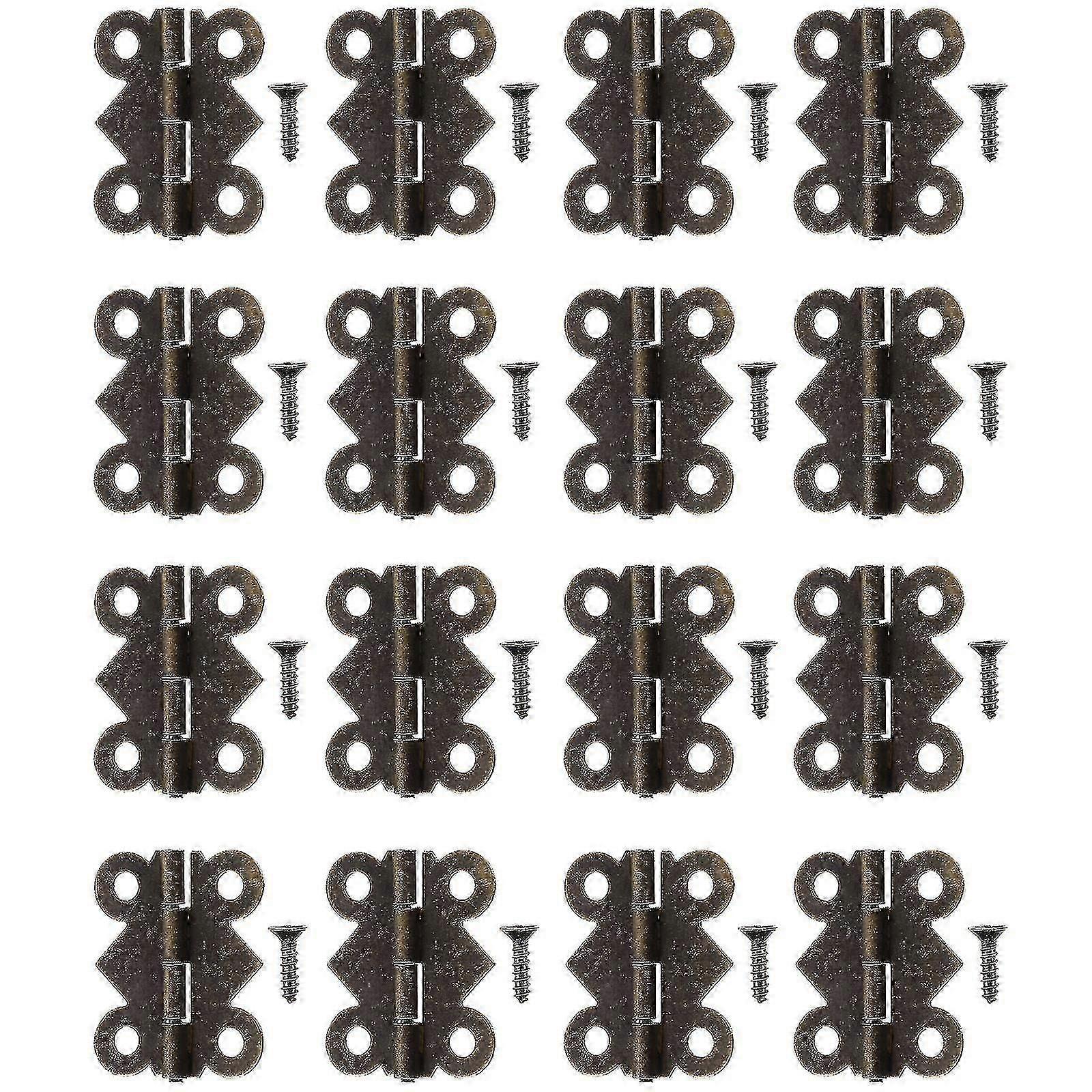 48pcs Practical 4 Hole Antique Small Hinges Butterflies Shape Design Hinges