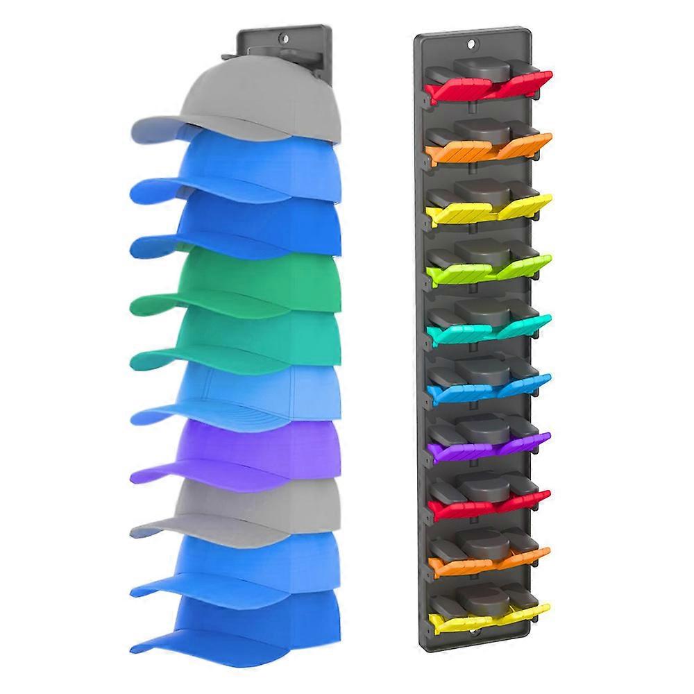 2Pcs Hat Organizer with Spring Clip For Baseball Caps Wall Mount Closet Hat Rack