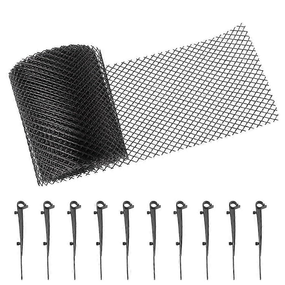 Gutter Guards PVC Mesh Roll 16cm x 6m AntiClogging Leaf and Debris Protection with Clips