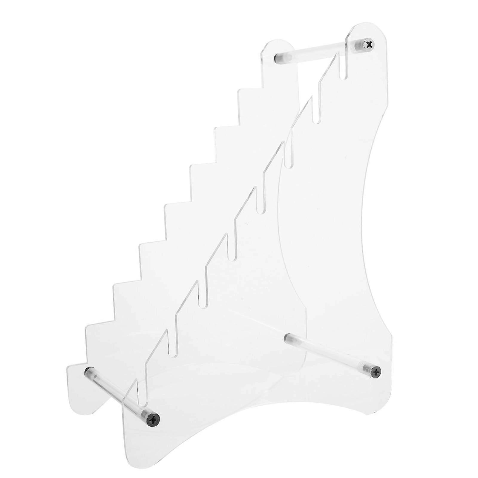 Clear Acrylic Knife Storage Rack with 8 Layer Display Stand, Transparent Kitchen Countertop Organizer