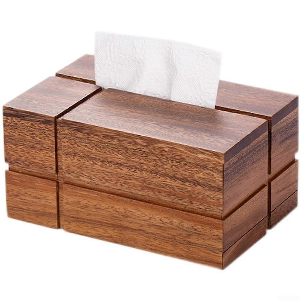 Wooden Tissue Box Solid Walnut Holder with Magnetic Closure, Modern Minimalist Tissue Cover