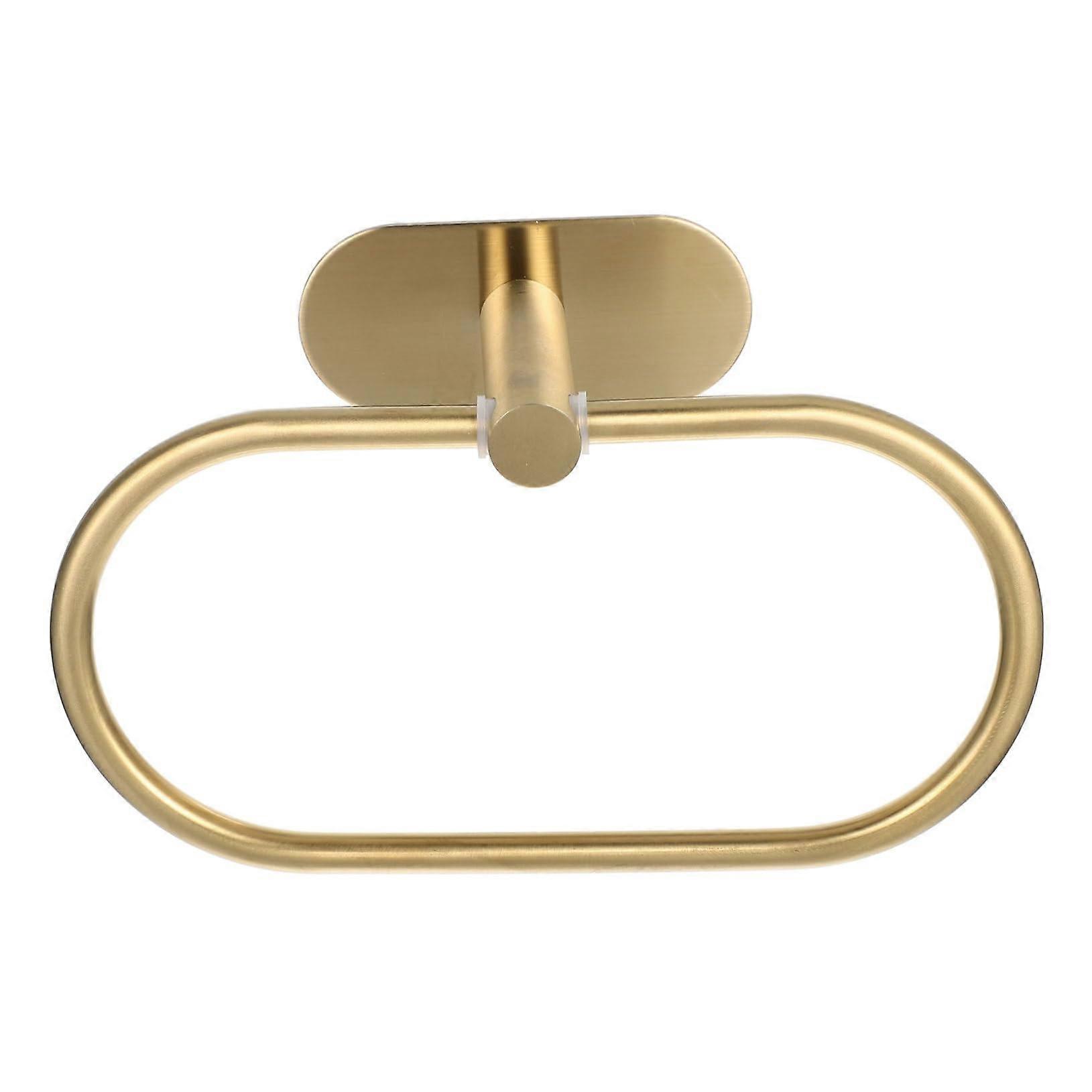 Stainless Steel Oval Towel Ring Wall Mounted RustResistant Bathroom Holder Modern SpaceSaving Design