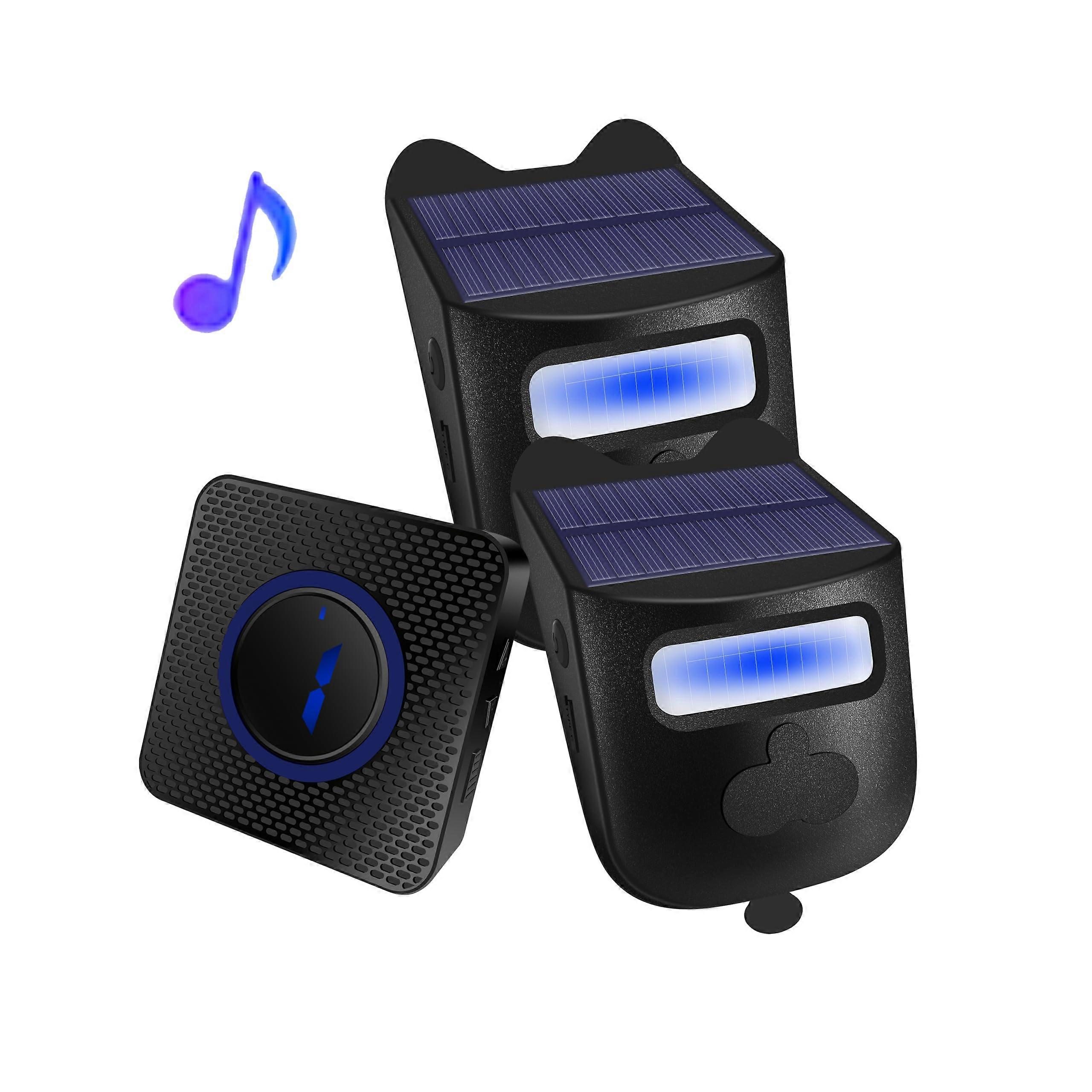 Wireless Driveway Alarm with Solar Powered Long Range Motion Sensor, Weatherproof Outdoor Alert