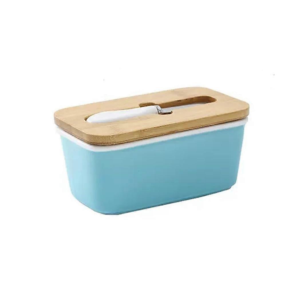 Ceramic Butter Dish with Lid and Seal, Rectangular Airtight Keeper Box for Fresh Butter Storage