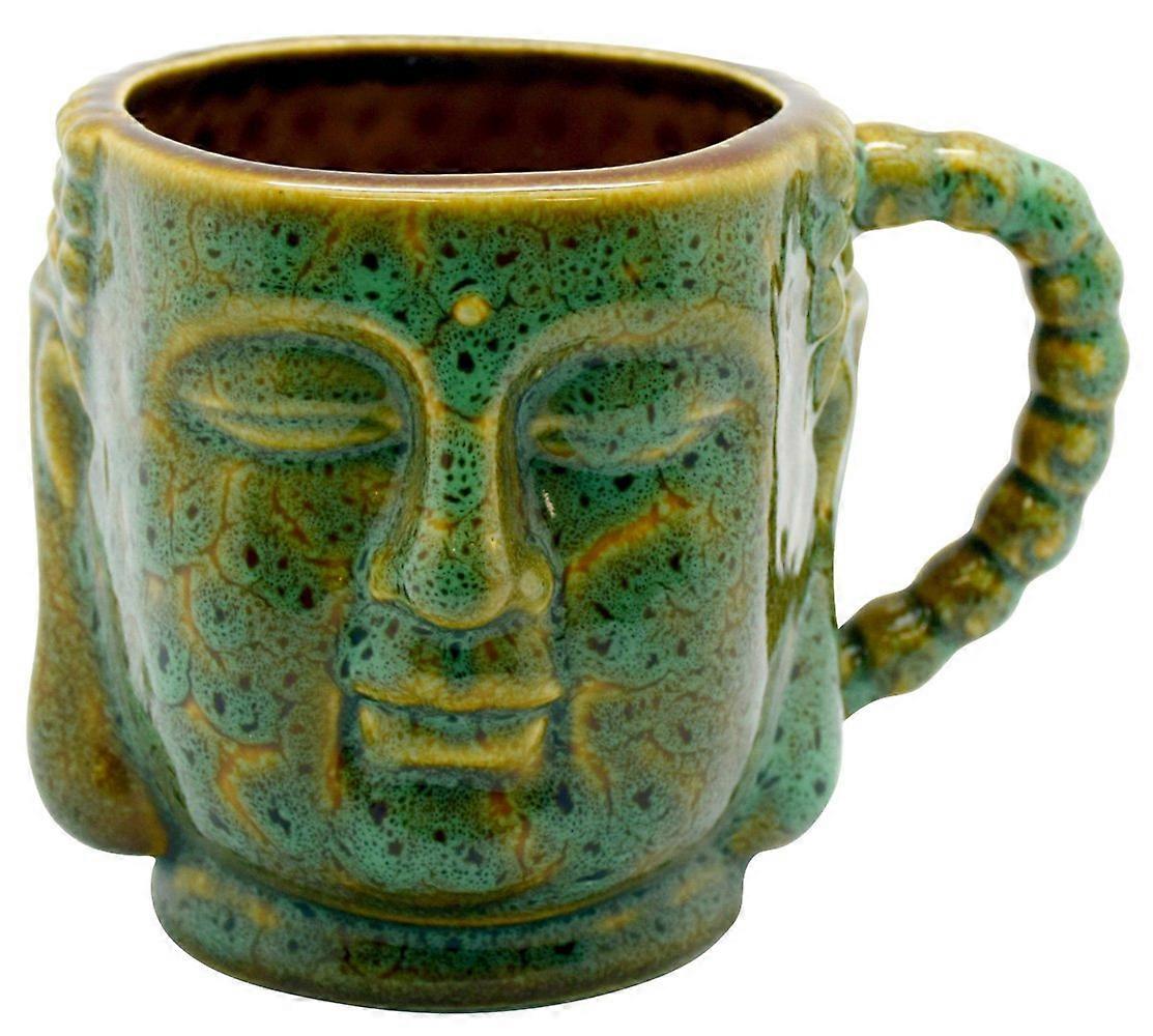 Ceramic Coffee Mug Set 12oz with Elegant Buddha Design, Durable and Microwave Safe