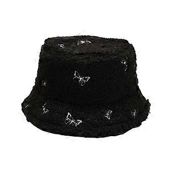 Sun Hat Butterfly Broderi Fleksibel tykk fiskerhatt for utendørs