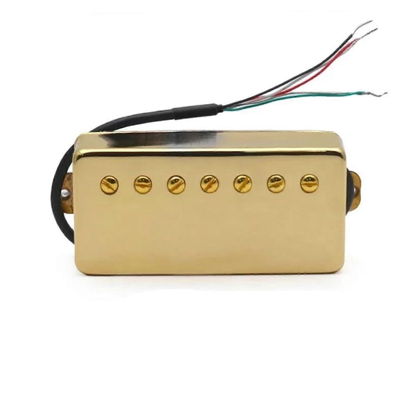 7 String Humbucker Pickup Set with Coil Splitting Brass Cover  Output Bridge Gold