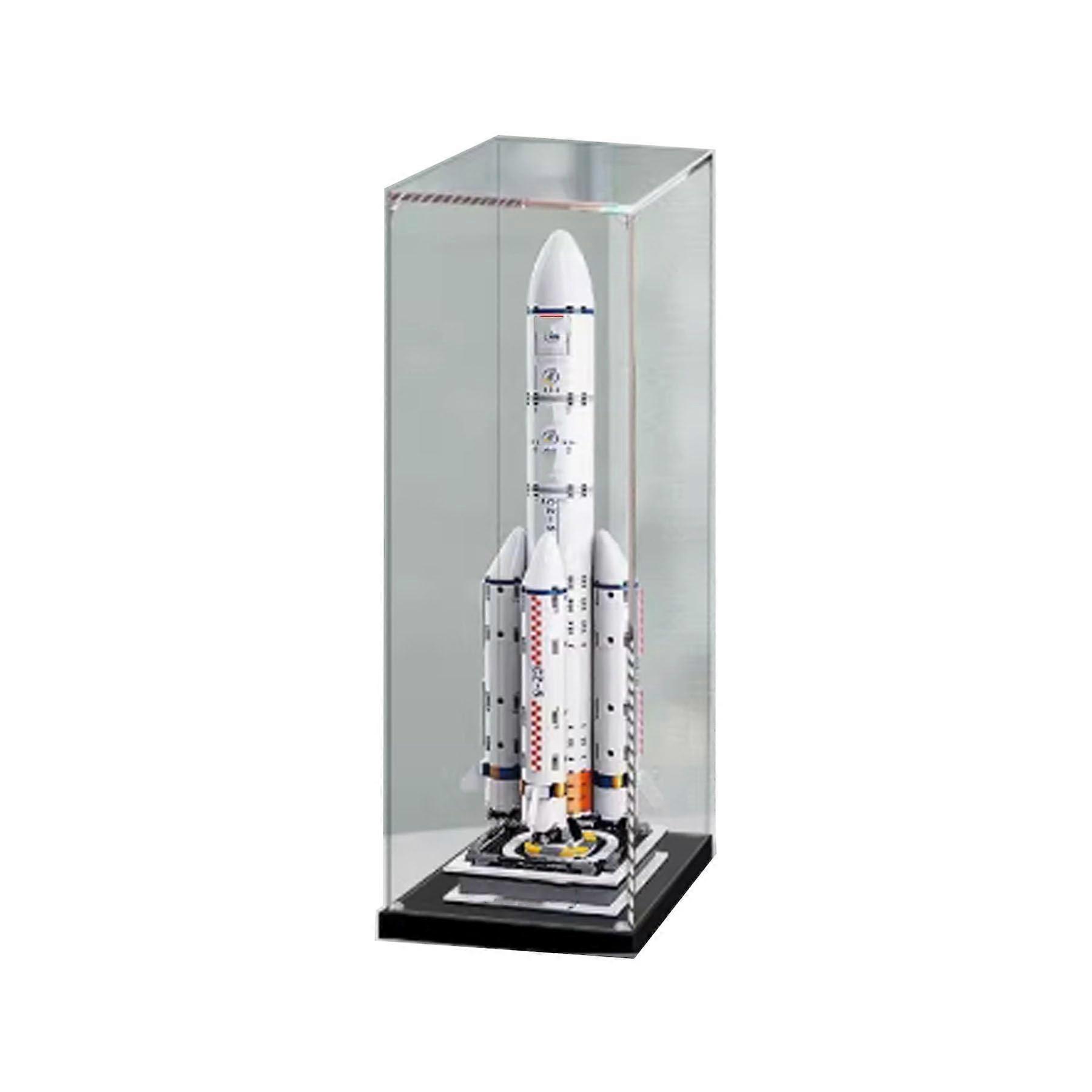 Transparent Acrylic Display Case for  Rocket Model, Dustproof Protection, 2mm Crystal Clear
