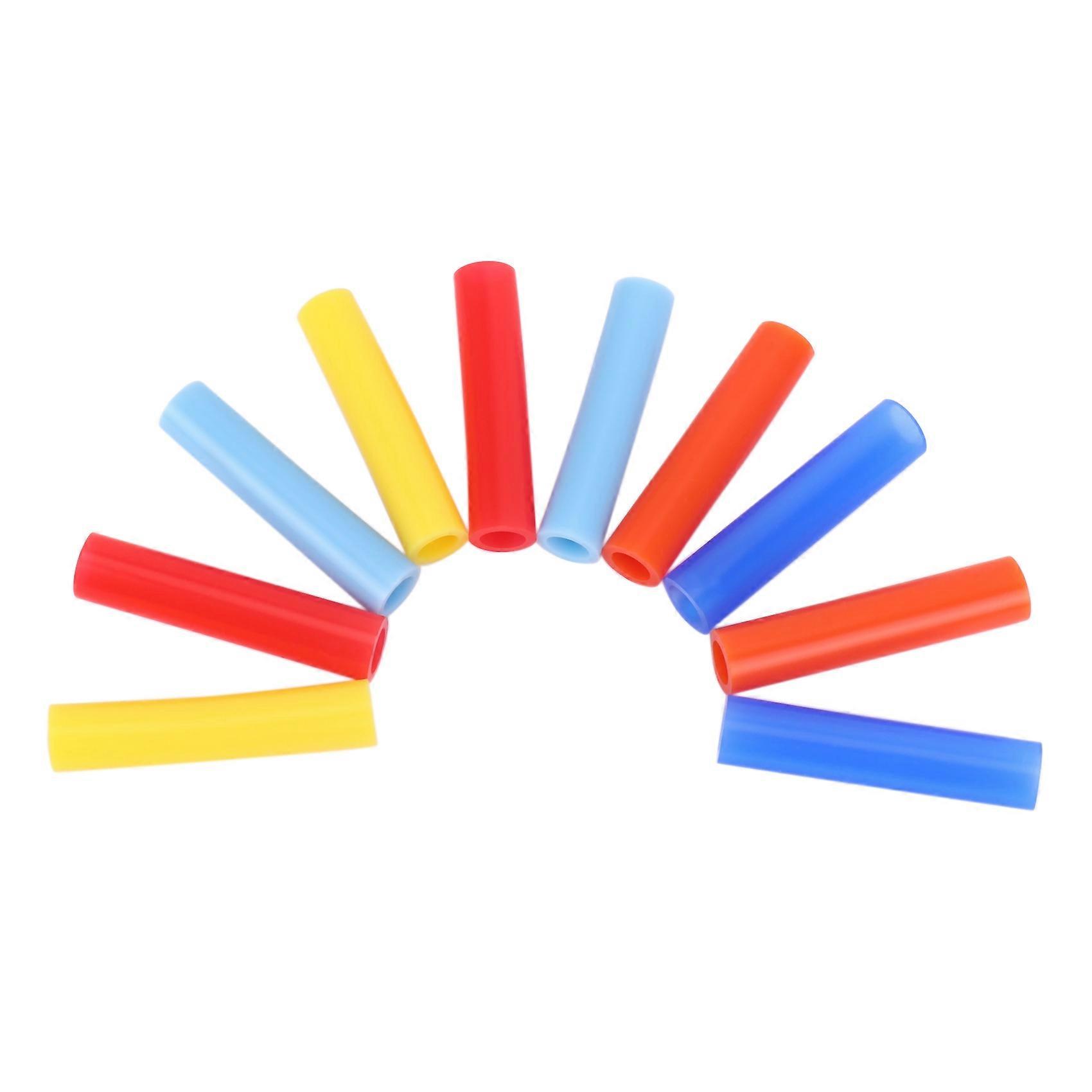 10pcs Assorted Colors Reusable Silicone Straws Tips Covers