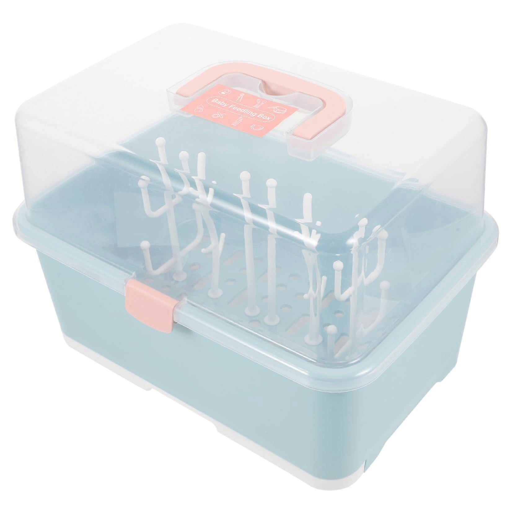 Baby Bottle Drying Rack with Pacifier Storage, Multiuse Organizer for Feeding Supplies