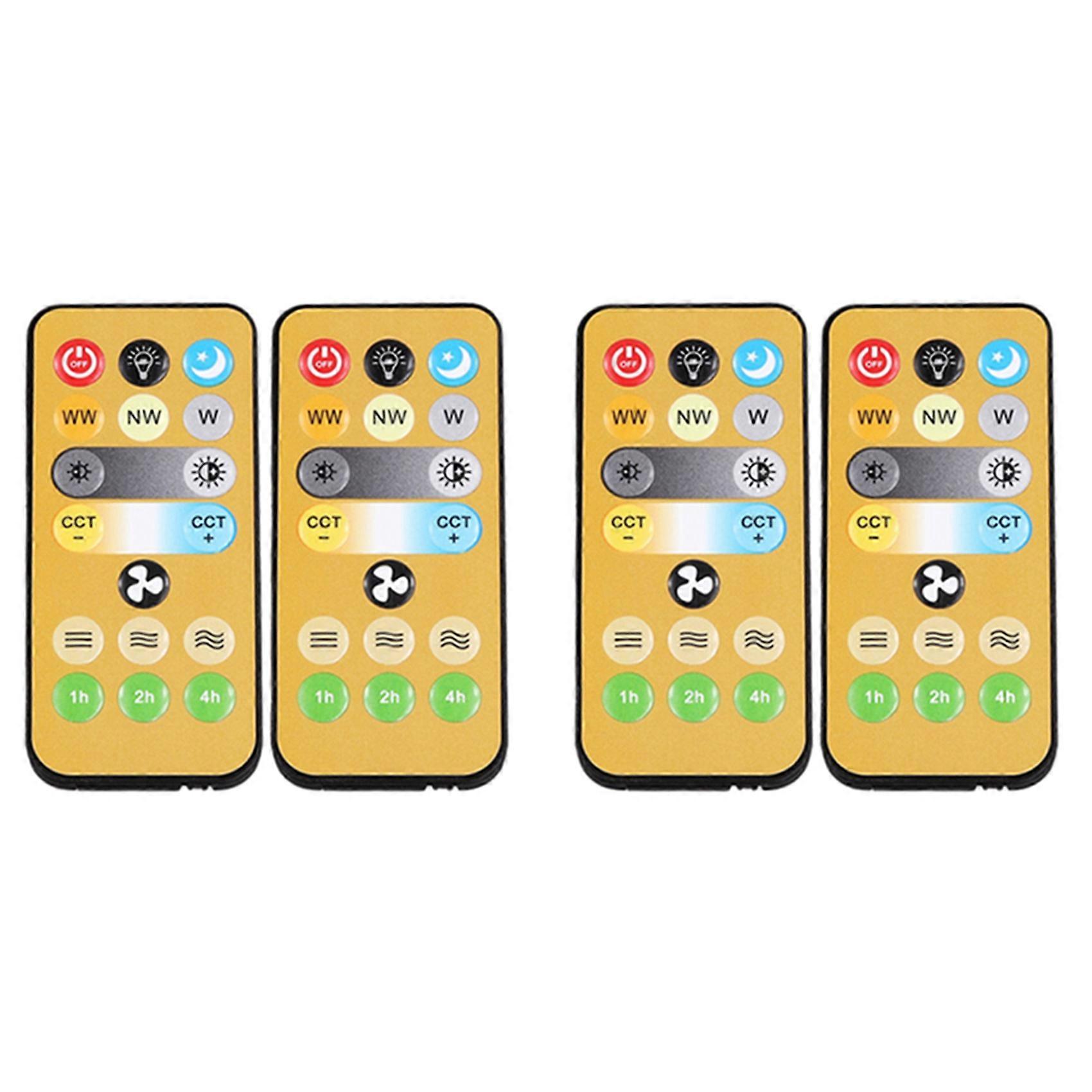 4pcs Wireless Switches 3-Speed Timing Remote Control for E27 Ceiling Fan Light 1-4h Timing Remote Control
