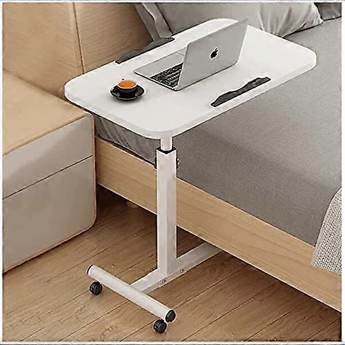 Height Adjustable Mobile Overbed Table with Wheels, Portable Bedside Laptop Desk