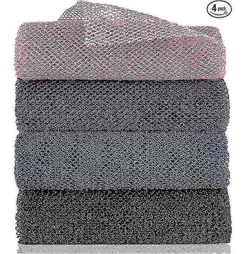 4 pièces Net Corps Exfoliant Net,Éponge de bain Net