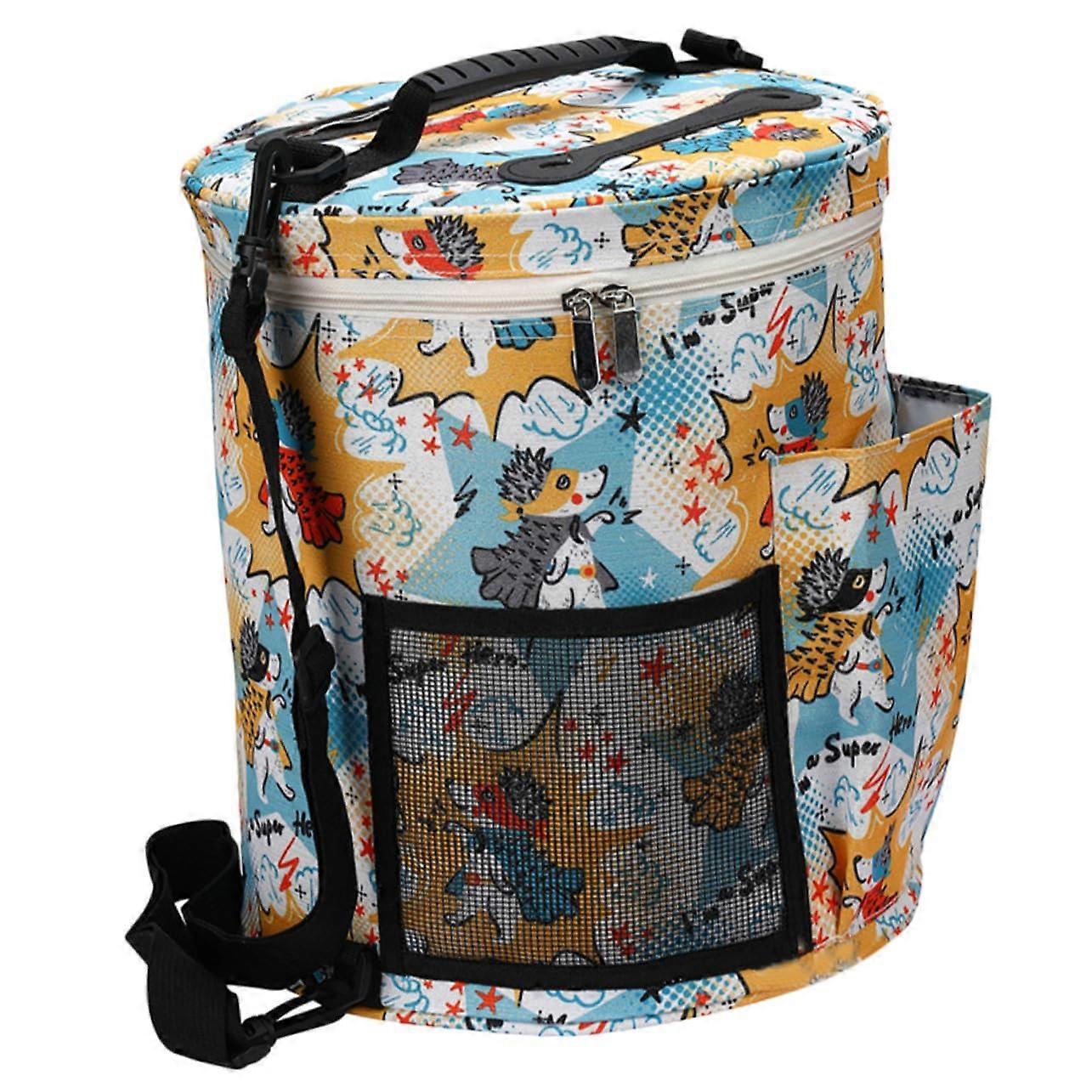 Crochet Tote Bag with MultiCompartment Storage for Knitting Projects and Yarn Organizer