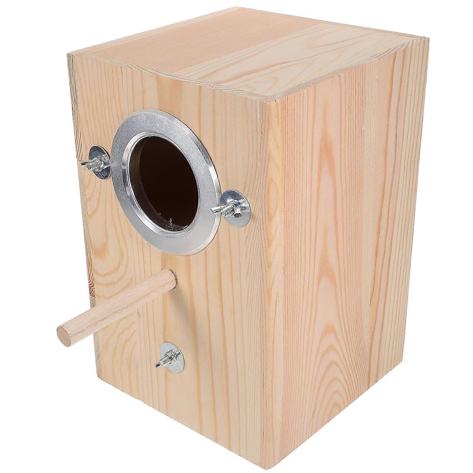 Wooden Bird Breed Box Parakeet Nesting for Storage