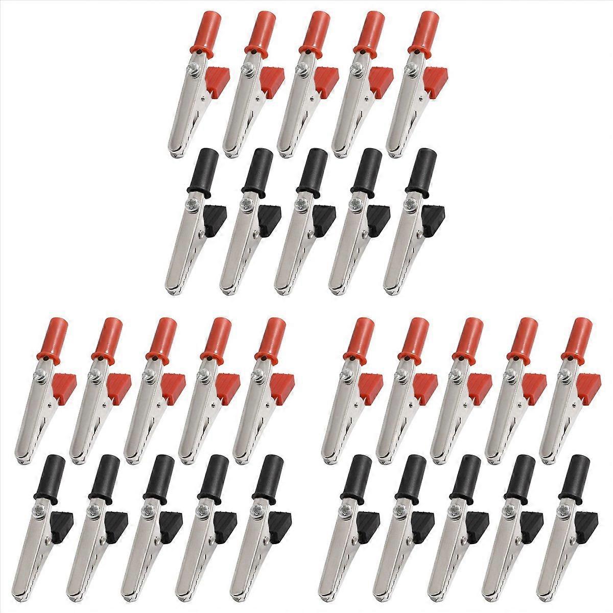 3X 10A Handle Electrical Crocodile Alligator Clips