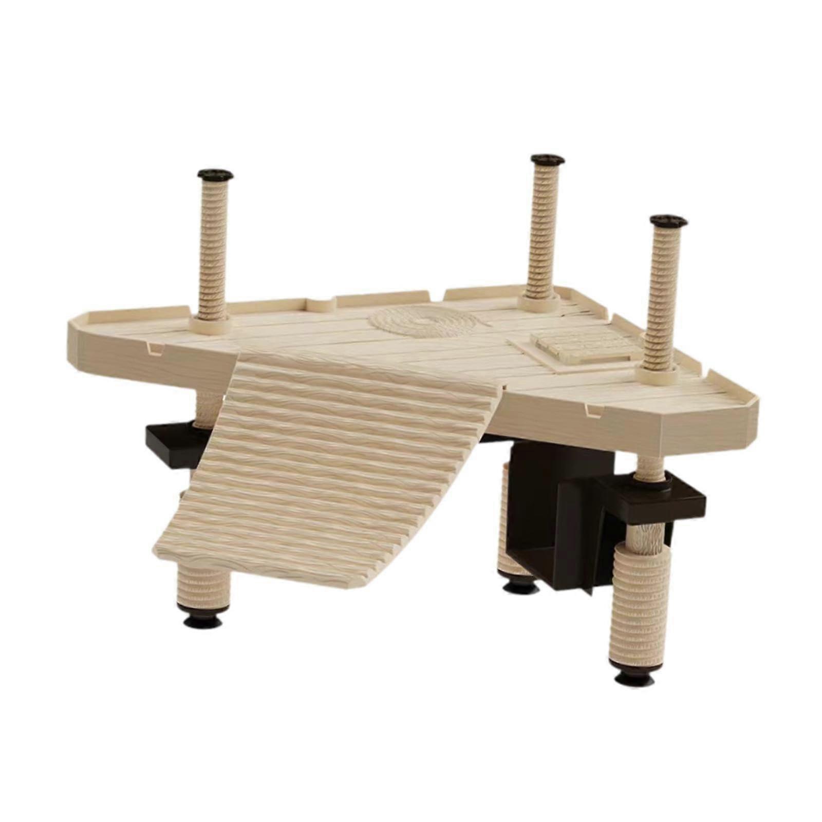 Turtle Basking Platform with Stable Suction Cup Base and Easy Climb Surface for Turtle Tank M