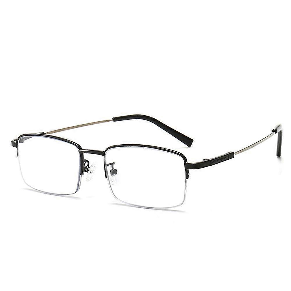 Progressive Photochromic Reading Glasses Blue Light Blocking Titanium Frame Black 150