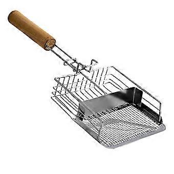 Metal Cat Litter Scoop with Ergonomic Wooden Handle and Hook, NonStick Wide Flat Head Sifter