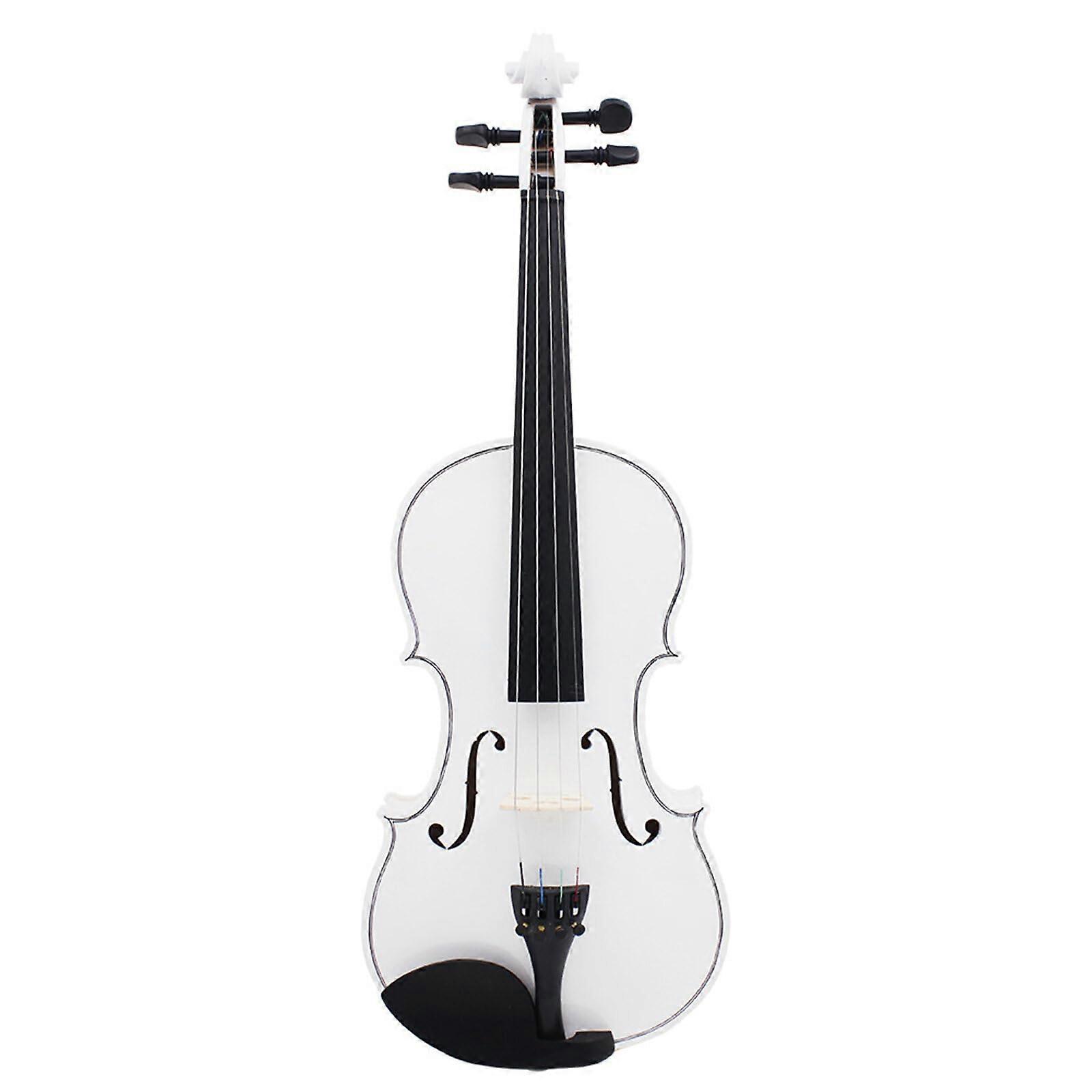 4/4 Full Size White Violin Handmade Solid Wood for Beginners and Professional Performance