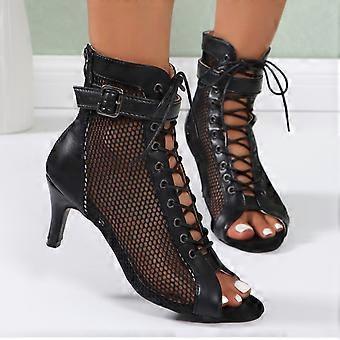 Women's European And Retro Foreign Trade Large Size Hollow Light Soft Sole Casual Shoes Sandals Black 39