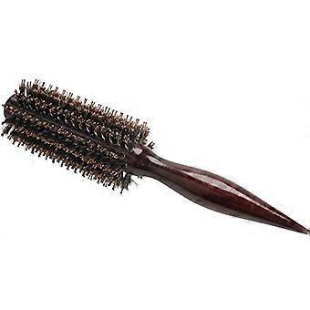 Houten haarborstel met natuurlijke haren voor krullend haar, geeft volume, ergonomische houten handgreep