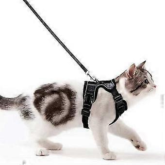 Adjustable Rabbit Harness, Soft Padded Vest with Back Buckle Leash Attachment, for Small Pets and Indoor Cats