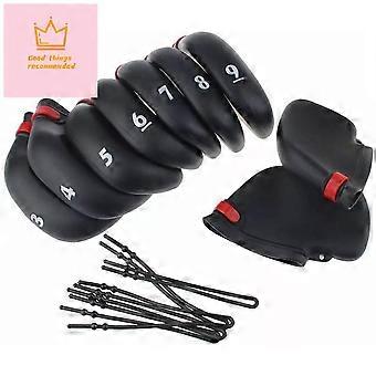 Ensemble de 9 couvre-clubs de golf JENNIFERDZ en PVC, comprenant des protège-putters, des couvre-fers et des accessoires de golf professionnels.