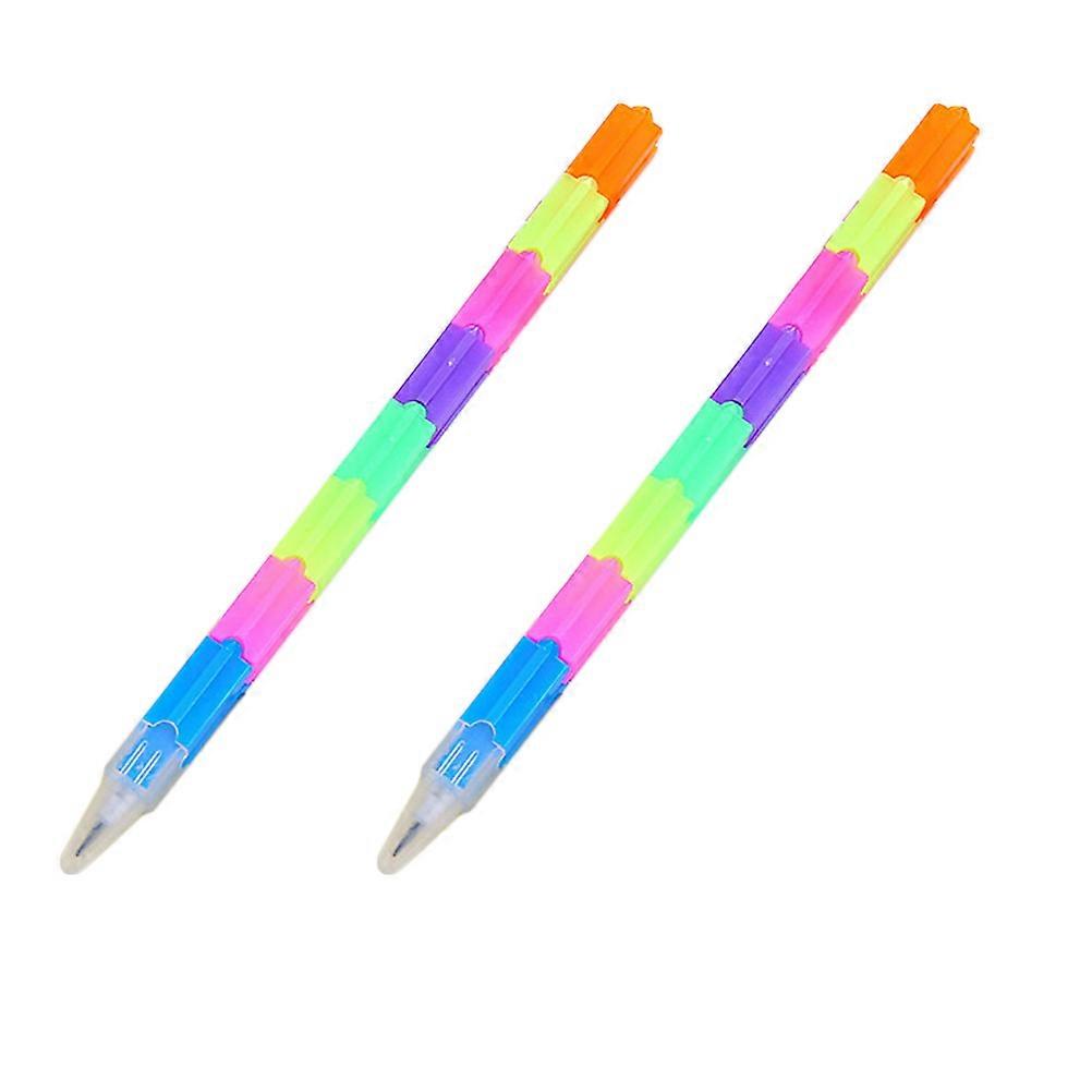 Writing Pencil Creative Multifunction Building Block Rainbow 12Pcs Pack