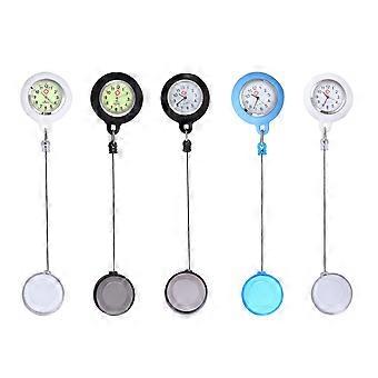Witte zakhorloge met badgehouder voor verpleegkundigen, 1 stuk, clipsluiting