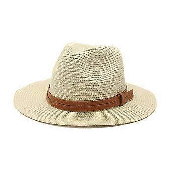 Summer Straw Hat – Foldable Wide Brim – Faux Leather Strap for Outdoor Travel UV Protection