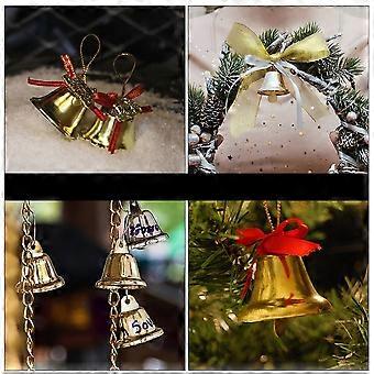 Christmas Bells Pet Accessories for Decoration 20Pcs Golden Metal Bells