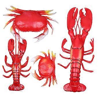 1 ensemble de homard artificiel crabe en plastique modèle aquarium ornement décor de fête
