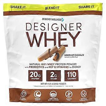 Designer Wellness, Designer Whey, Natural 100% Whey Protein Powder, Gourmet Chocolate, 4 lb (1.82 kg