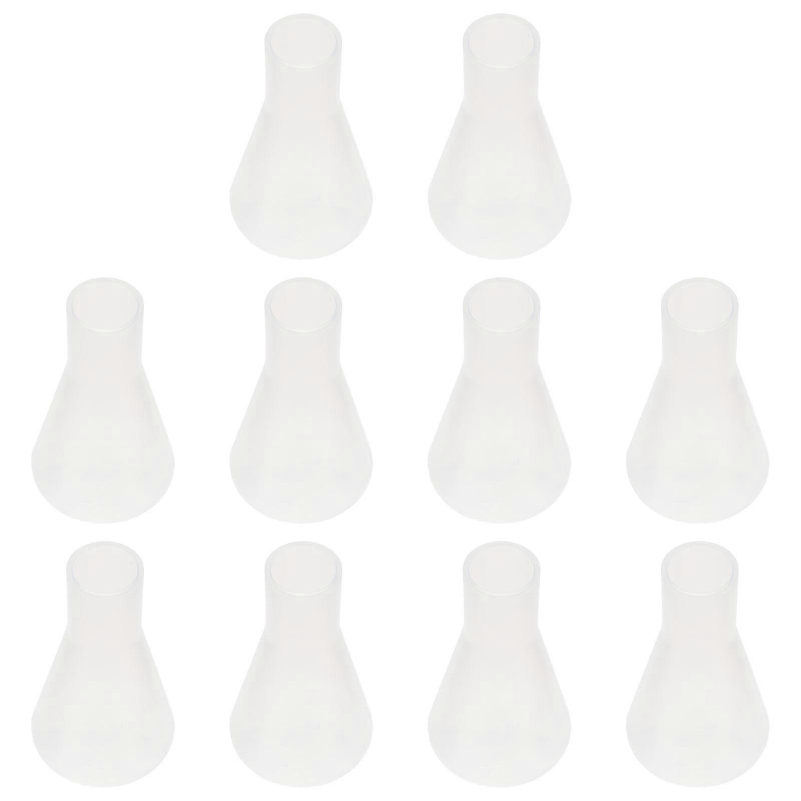 10pcs Plastic Erlenmeyer Flask Laboratory Experimental Flask Scale Conical Flask