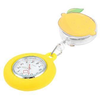 1pc Zitrone Krankenschwester Taschenuhr Leuchtende Taschenuhr Einziehbare Brust Uhr
