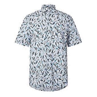 Boss Mens Joe Leaf Print Short-Sleeved Shirt